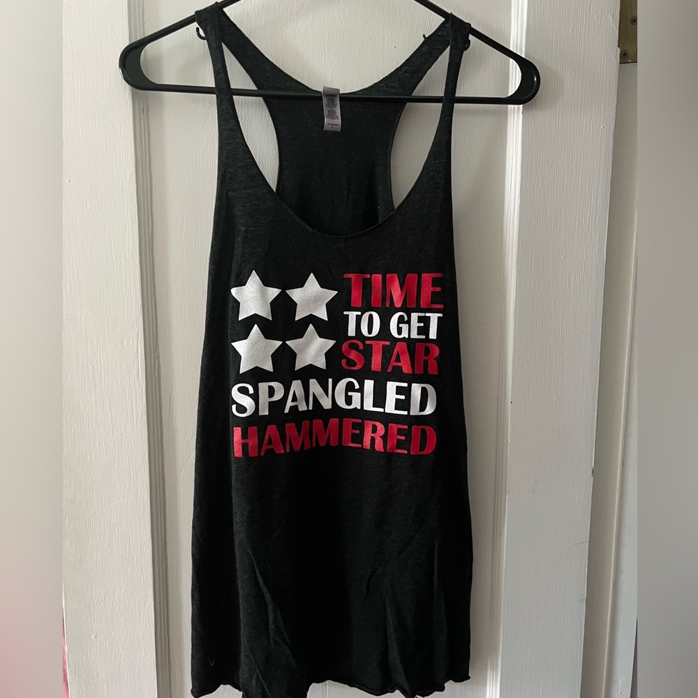 JULY 4th Star Spangled Hammered Tank